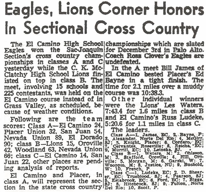 1955 SJS XC Finals Results