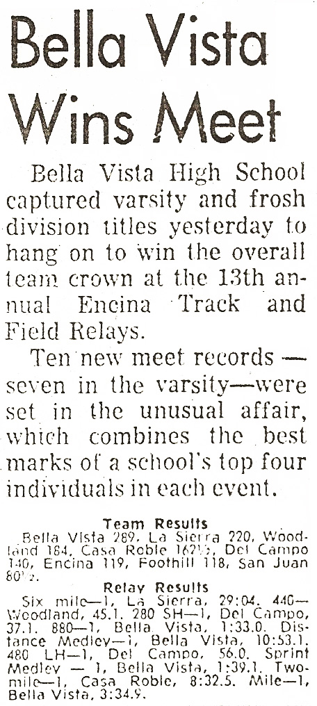 1974 Encina Relays Results