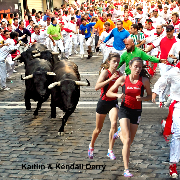 Kaitlin and Kendall Derry Bulls